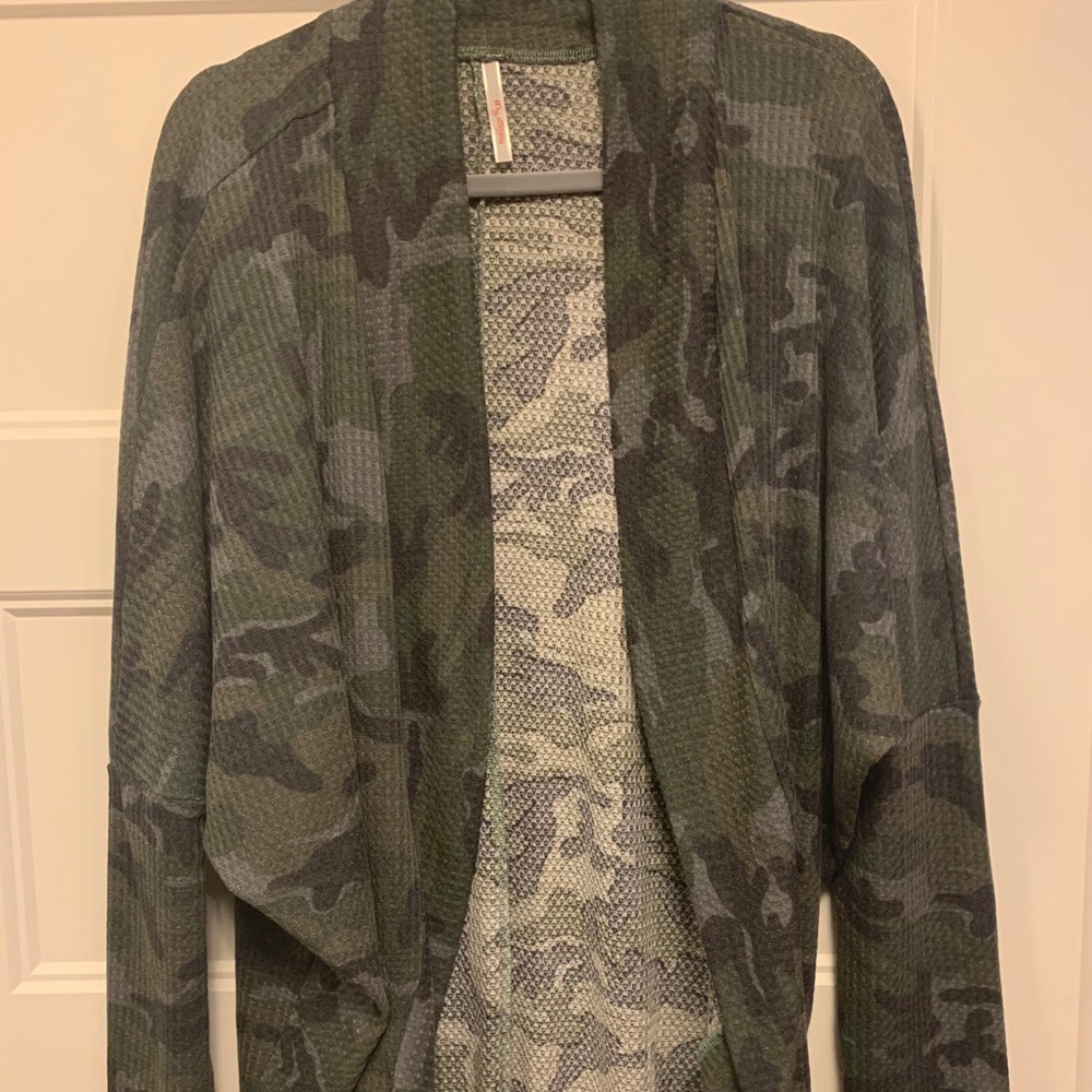 NWT camo waffle cardigan